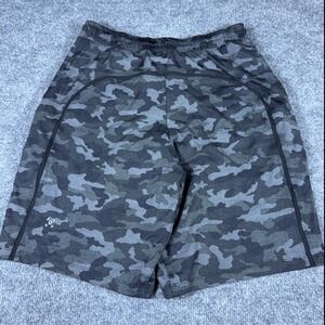 Lululemon Mens Grey Heritage 365 Camo Athletic Training Shorts Small 9 Inch